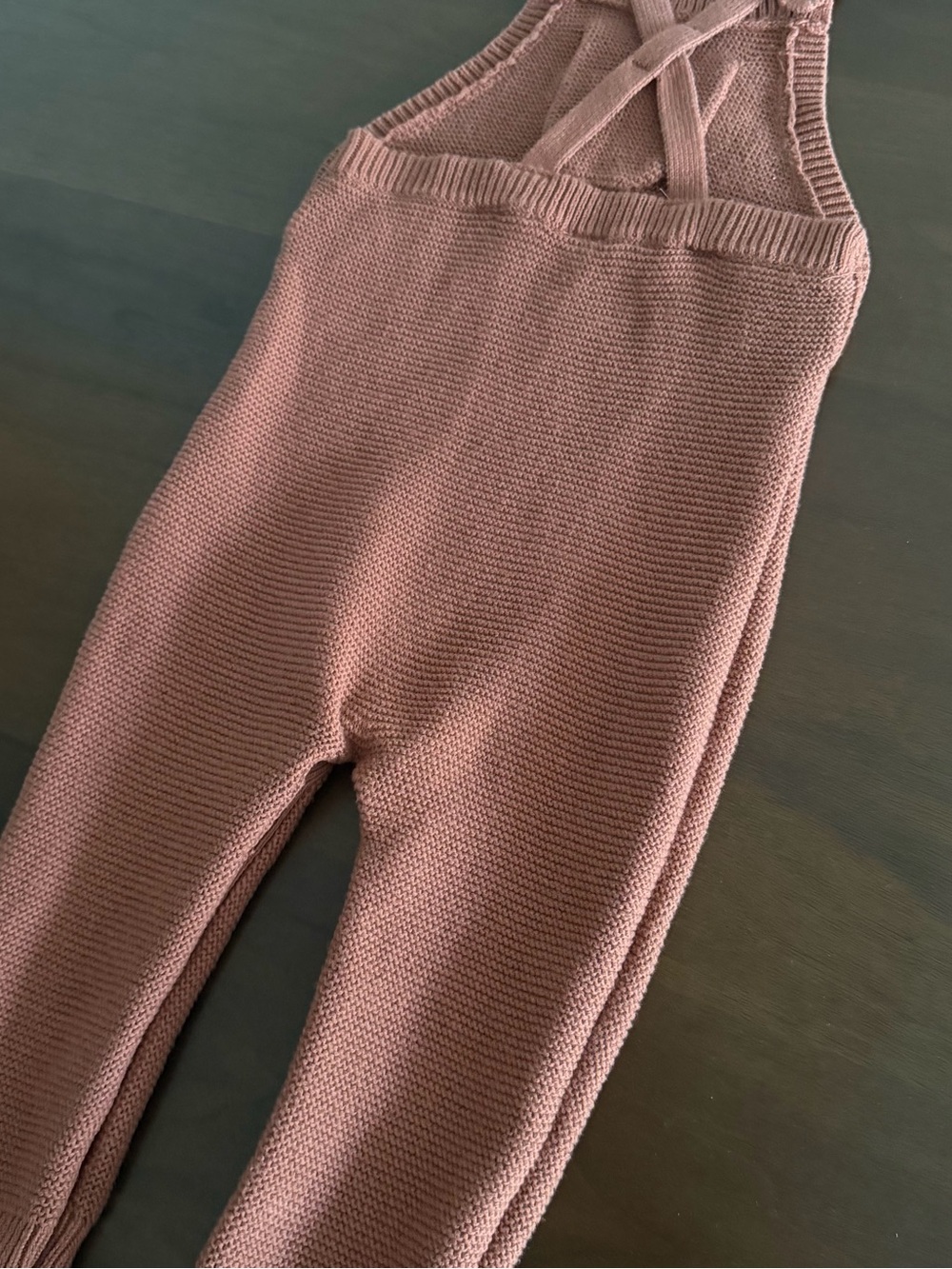 Rust Knit Overall Romper - Picture 6 of 10
